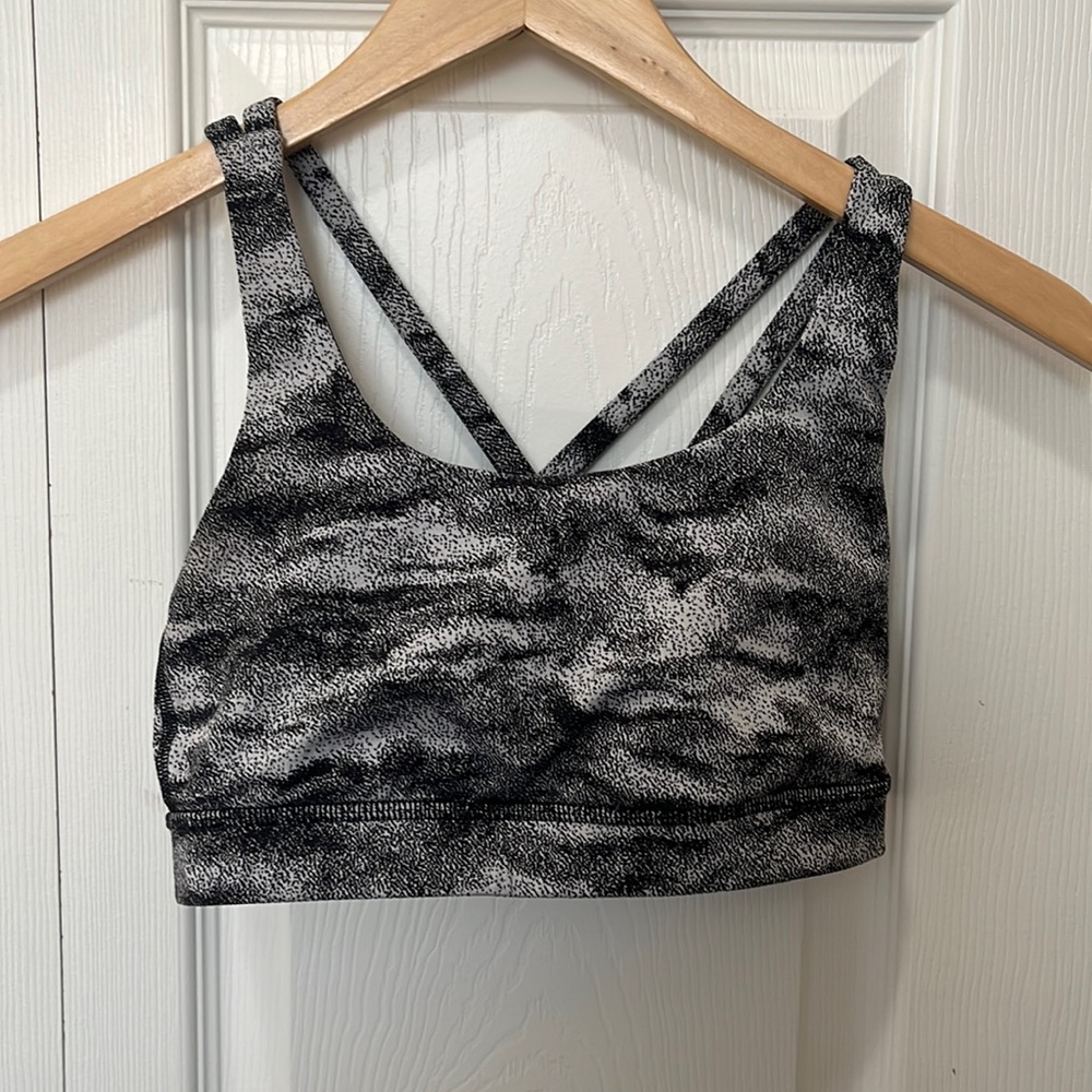 lululemon athletica Black & White Patterned Sports Bra